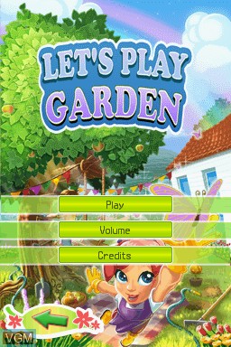 Title screen of the game Let's Play Garden on Nintendo DS