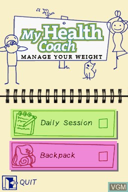 Title screen of the game My Health Coach - Manage Your Weight on Nintendo DS