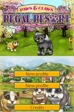 Title screen of the game Paws & Claws - Regal Resort on Nintendo DS