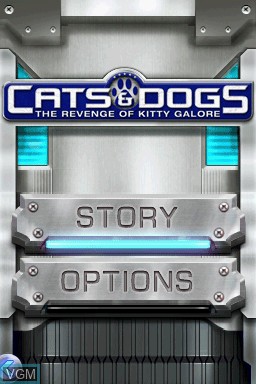 Title screen of the game Cats & Dogs - The Revenge of Kitty Galore - The Videogame on Nintendo DS