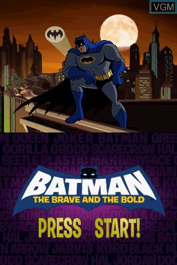 Title screen of the game Batman - The Brave and the Bold - The Videogame on Nintendo DS