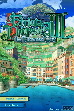 Title screen of the game Etrian Odyssey III - The Drowned City on Nintendo DS