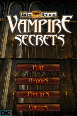 Title screen of the game Hidden Mysteries - Vampire Secrets on Nintendo DS