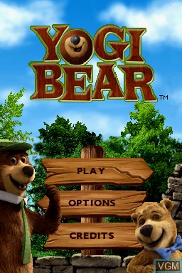 Title screen of the game Yogi Bear on Nintendo DS