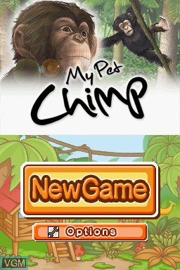 Title screen of the game My Pet Chimp on Nintendo DS