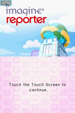 Title screen of the game Imagine - Reporter on Nintendo DS