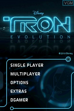 Title screen of the game TRON - Evolution on Nintendo DS