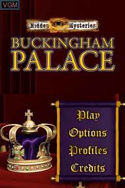 Title screen of the game Hidden Mysteries - Buckingham Palace on Nintendo DS