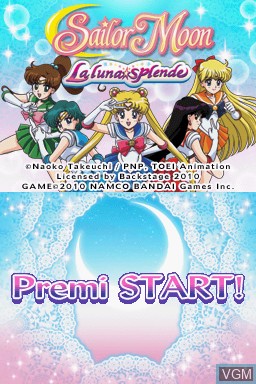 Title screen of the game Sailor Moon - La Luna Splende on Nintendo DS
