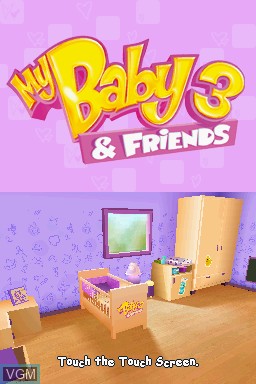 Title screen of the game My Baby 3 & Friends on Nintendo DS
