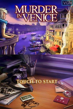 Title screen of the game Murder in Venice on Nintendo DS
