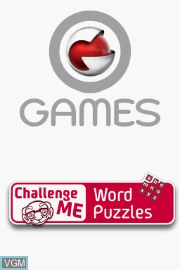 Title screen of the game Challenge Me - Word Puzzles on Nintendo DS