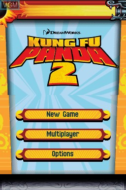 Title screen of the game Kung Fu Panda 2 on Nintendo DS
