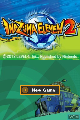 Title screen of the game Inazuma Eleven 2 - Blizzard on Nintendo DS
