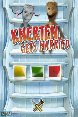 Title screen of the game Knerten Gets Married on Nintendo DS