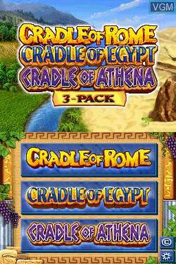 Title screen of the game 3 Game Pack! - Cradle of Rome + Cradle of Athena + Cradle of Egypt on Nintendo DS