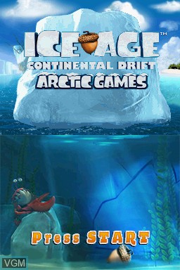 Title screen of the game Ice Age 4 - Continental Drift - Arctic Games on Nintendo DS