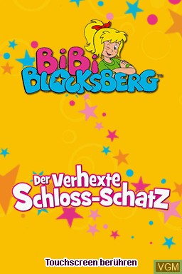 Title screen of the game Bibi Blocksberg - Der Verhexte Schloss-Schatz on Nintendo DS