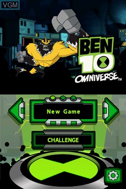 Title screen of the game Ben 10 - Omniverse on Nintendo DS