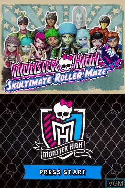Title screen of the game Monster High - Skultimate Roller Maze on Nintendo DS