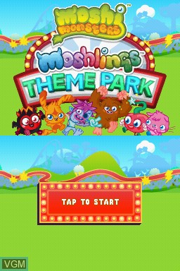 Title screen of the game Moshi Monsters - Moshlings Theme Park on Nintendo DS