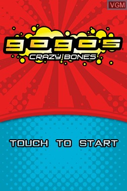 Title screen of the game GoGo's Crazy Bones on Nintendo DS