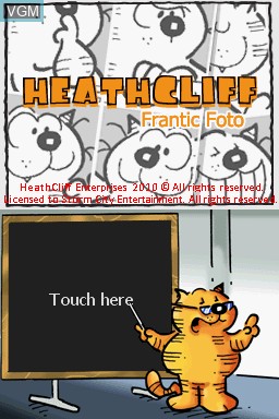 Title screen of the game Heathcliff! Frantic Foto on Nintendo DS