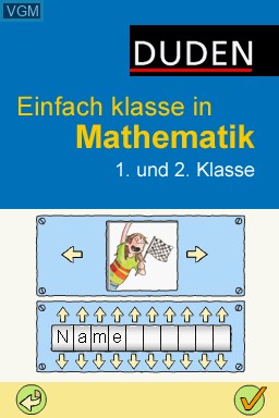 Title screen of the game Duden - Einfach Klasse in Mathematik - 1. und 2. Klasse on Nintendo DS