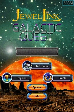 Title screen of the game Jewel Link - Galactic Quest on Nintendo DS