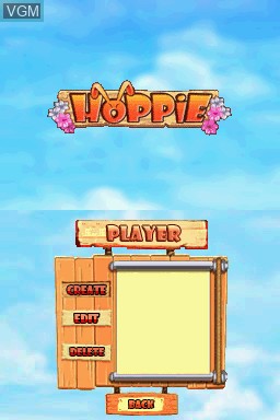 Title screen of the game Hoppie on Nintendo DS