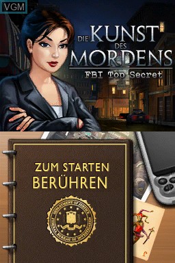 Title screen of the game Art of Murder - FBI Top Secret on Nintendo DS