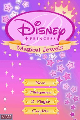 Title screen of the game Disney Princess - Magical Jewels on Nintendo DS