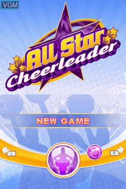 Title screen of the game All Star Cheerleader on Nintendo DS