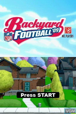 Title screen of the game Backyard Football 2009 on Nintendo DS