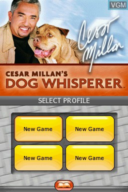 Title screen of the game Cesar Millan's Dog Whisperer on Nintendo DS