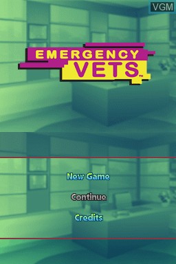 Title screen of the game Animal Planet - Emergency Vets on Nintendo DS