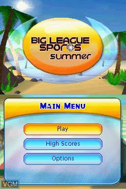 Title screen of the game Big League Sports - Summer on Nintendo DS