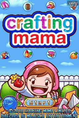 Title screen of the game Crafting Mama on Nintendo DS