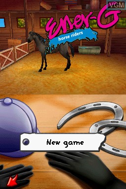 Title screen of the game Ener-G Horse Riders on Nintendo DS
