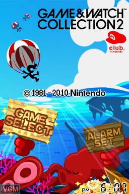 Title screen of the game Game & Watch Collection 2 on Nintendo DS