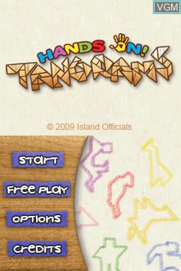Title screen of the game Hands On! Tangrams on Nintendo DS