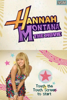 Title screen of the game Hannah Montana - The Movie on Nintendo DS