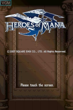 Title screen of the game Heroes of Mana on Nintendo DS
