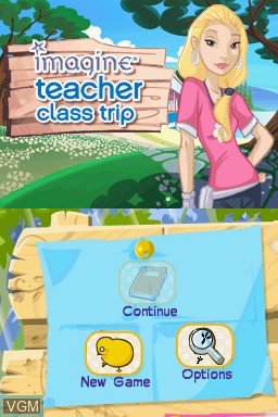Title screen of the game Imagine - Teacher Class Trip on Nintendo DS