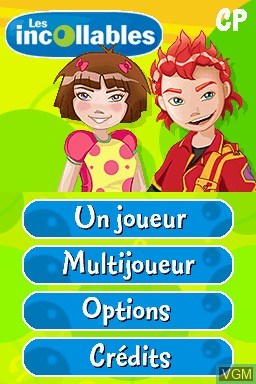 Title screen of the game Incollables CP, Les on Nintendo DS