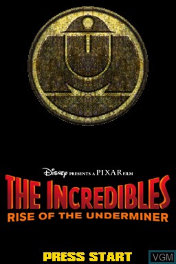 Title screen of the game Incredibles, The - Rise of the Underminer on Nintendo DS