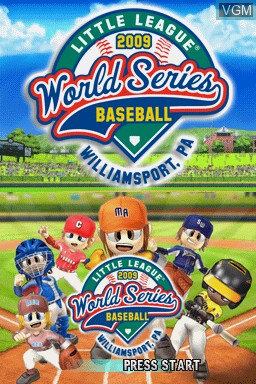 Title screen of the game Little League World Series Baseball 2009 on Nintendo DS