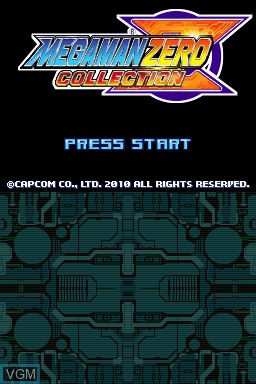 Title screen of the game Mega Man Zero Collection on Nintendo DS