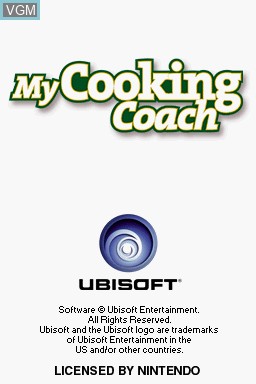 Title screen of the game My Cooking Coach - Prepare Healthy Recipes on Nintendo DS
