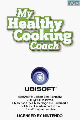Title screen of the game My Healthy Cooking Coach on Nintendo DS